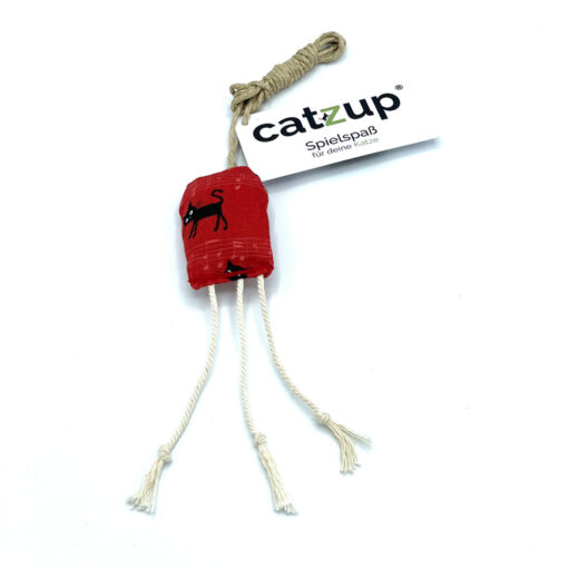 catzup „MAUSERL“ - Melodie/Rot - Katzenspielzeug aus Naturmaterialien
