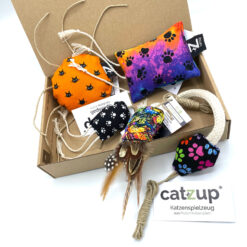 catzup Spielspaß „Rainbow Edition“ - 5er-Set - Katzenspielzeug aus Naturmaterialien