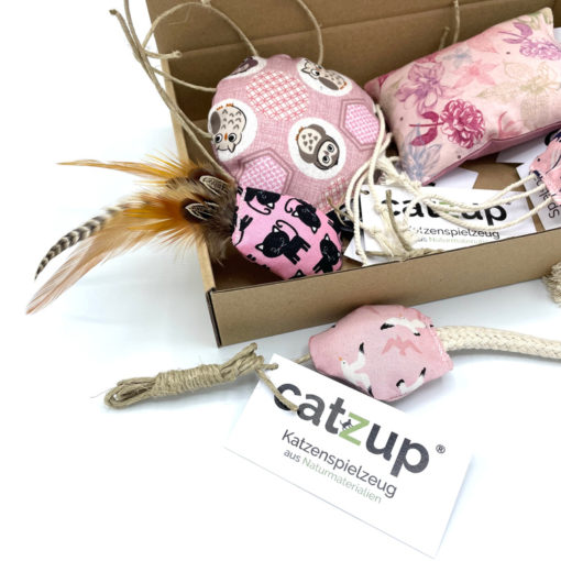 catzup Spielspaß „Rosa Mix“ - 5er-Set - Katzenspielzeug aus Naturmaterialien – Bild 23