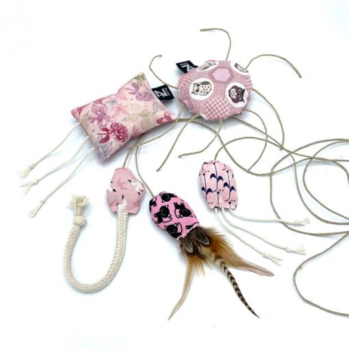 catzup Spielspaß „Rosa Mix“ - 5er-Set - Katzenspielzeug aus Naturmaterialien – Bild 2