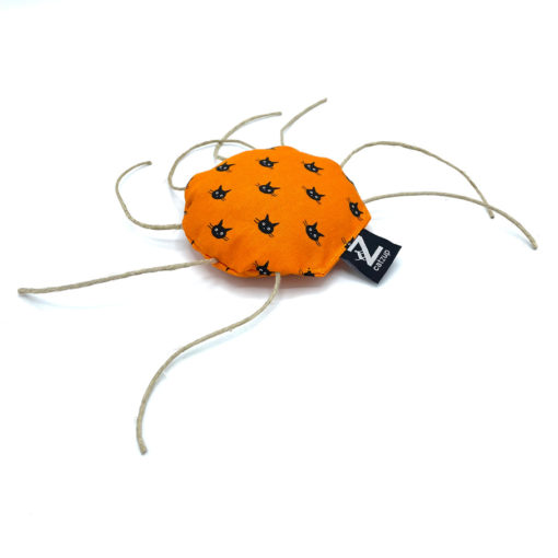 catzup „SPINNE“ - Orange mit Kätzchen - Katzenspielzeug aus Naturmaterialien – Bild 5