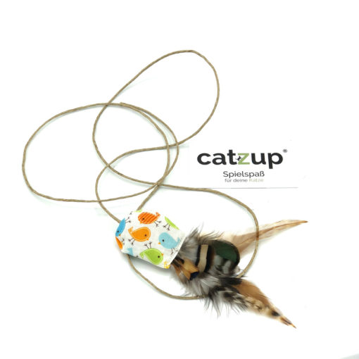 catzup „VOGERL“ - Birds Family / Orange - Katzenspielzeug aus Naturmaterialien