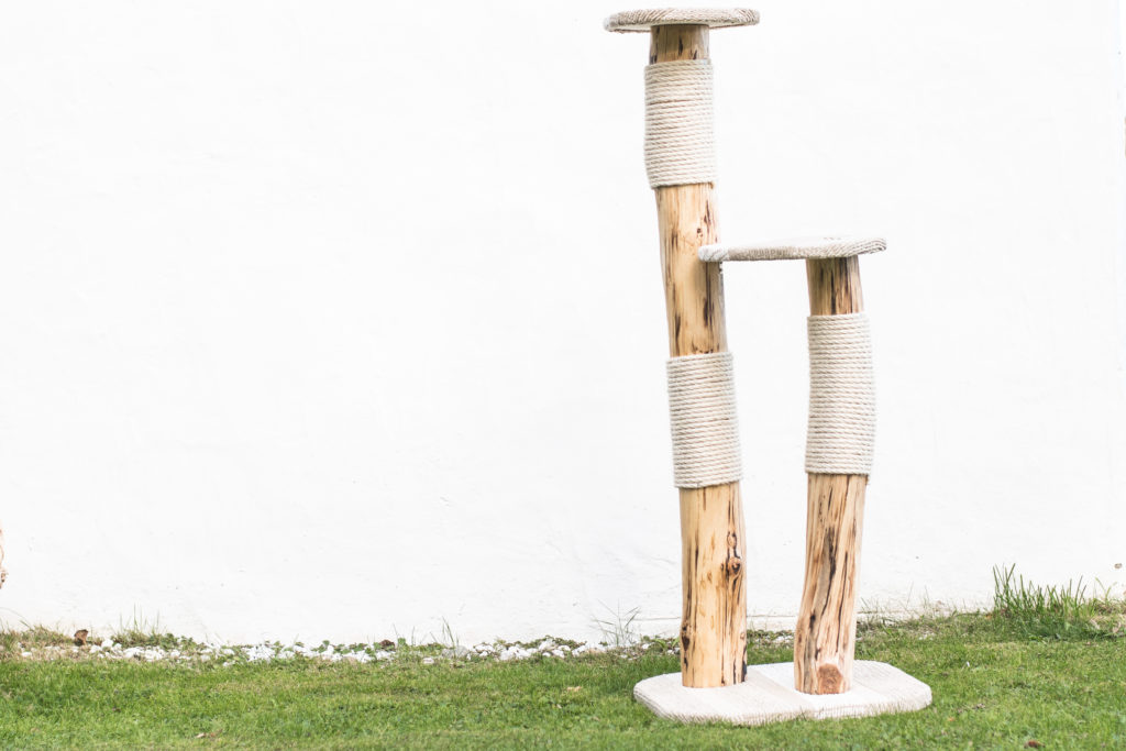 Ein Kratzbaum aus Holz von catzup