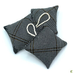 Lavendelkissen mit Aufhängeschleife - Gitter Schwarz - 3er Set