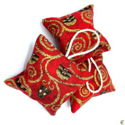Lavendelkissen mit Aufhängeschleife - Klimt Rot - 3er Set