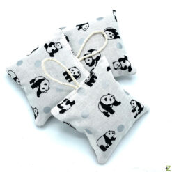 Lavendelkissen mit Aufhängeschleife - Pandas - 3er Set