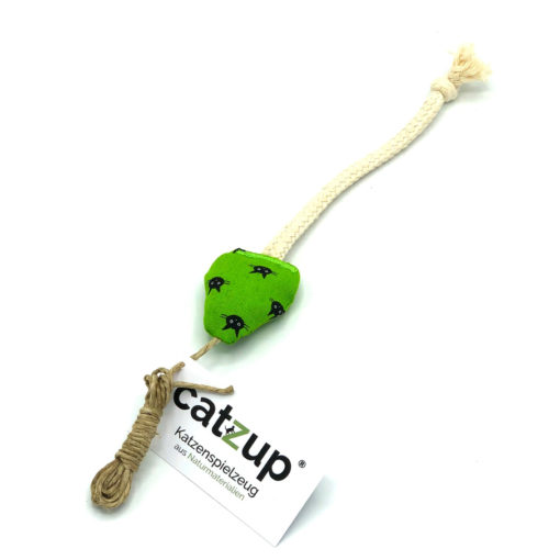 catzup „ SCHLANGERL“ – Hellgrün mit Kätzchen – Katzenspielzeug aus Naturmaterialien – Bild 6