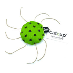 catzup „SPINNE“ - Hellgrün mit Kätzchen  - Katzenspielzeug aus Naturmaterialien