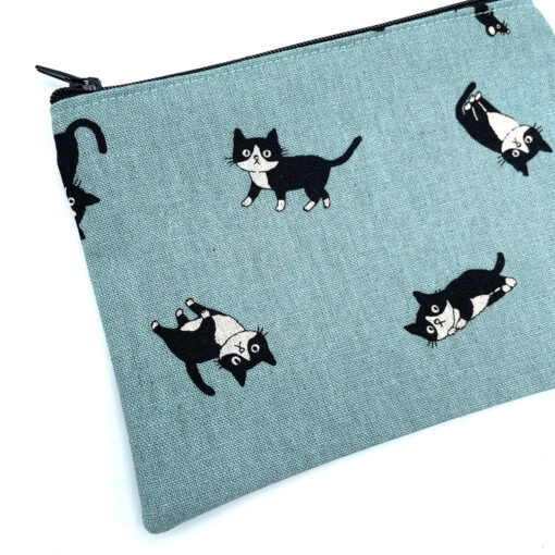 Kleines Täschchen "EINFACH" - Katzen/Petrol – Bild 2