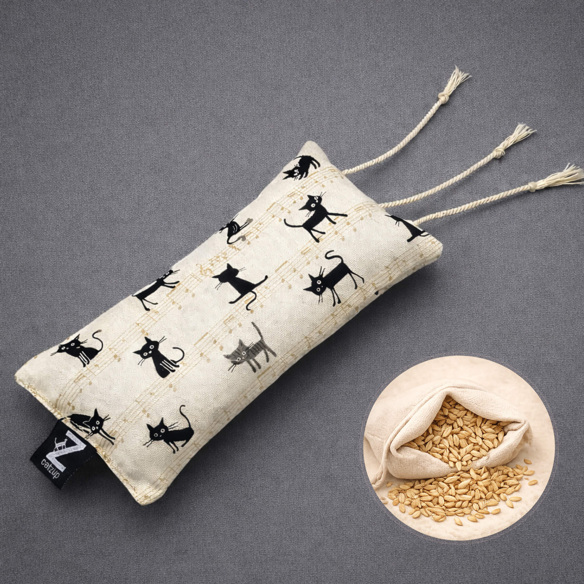 Katzenspielzeug Große Raschelmaus XL – Handgemachte Spielmaus aus Naturmaterialien