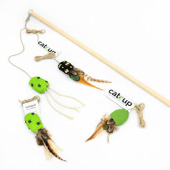 Handgemachtes Katzenspielzeug Holzangel aus Naturmaterialien für Katzen von catzup