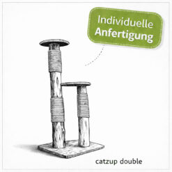 Naturkratzbaum catzup double aus steirischem Holz mit zwei Liegeflächen für Katzen