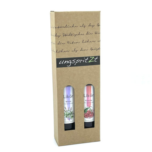 ungspritzt-Likör | Minze & Kirsche,  2 x 100ml in Geschenkkarton – Bild 2